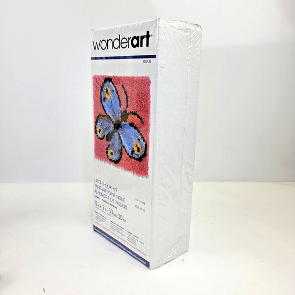 Wonder Art Blue Butterfly Latch Hook Kit 12" x 12" NEW Sealed - Picture 6 of 11